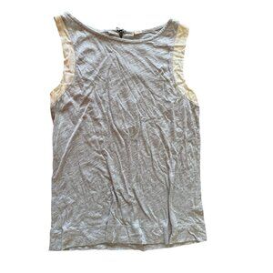 J.Crew Womens Sleeveless Gray & Cream Tank Top W/ Back Zipper XS